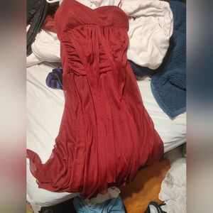 Red knee length dress
